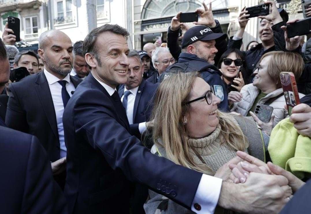 Main image of French President Emmanuel Macron visit to Porto